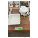 ToastMaster Belgian waffle maker, corningware dish