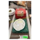 Pfaltzgraff Christmas mugs, serving dish