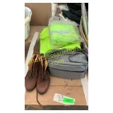 Hi-vis rain gear, shoes size 8