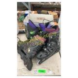 Rollerblades size 9, assorted tools