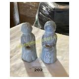 Isabel Bloom boy and girl angels holding bowls