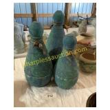 Set of 3 blue pitchers