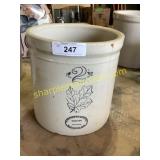 2 gallon Western stoneware crock (cracked)