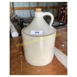 2 gallon white whiskey jug with cork (cracked)