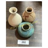 3 ceramic pots