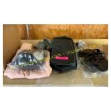 Cooler tote, flip flops, misc