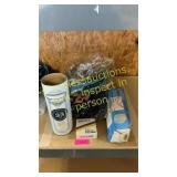 Cocktail shaker, mini camera, misc