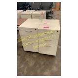 three drawer cabinets (QTY X 2)(1 locked)