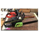 Chainsaw, 2 trimmers