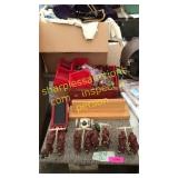 Cast iron wagon/horses, misc