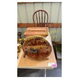 Butter churn, doll chair