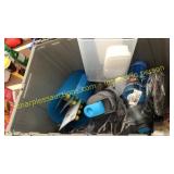 Pitcher, water bottles, misc