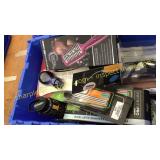 Straws, hair shiner brush, misc