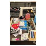 Mini lamp, notebooks, misc