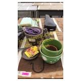 Planters, bird feeder, misc