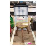 Plastic 3 drawer cart, half stool