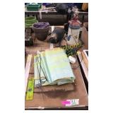 Glass garden stakes, lamp base, misc