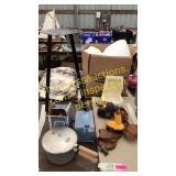 Plant stand, pot, drills, misc