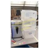 Paper shredder, storage containers