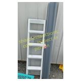 Wooden ladder, table sink