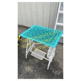Metal stand w/painted treadle machine bottom
