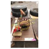 Antique Barrel light & tin windup Crap Shooter