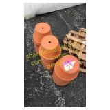 Clay flower pots