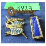 Vintage enamel decorated pins