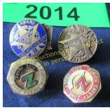 Vintage enamel decorated pins