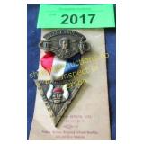 Vintage historic medal and ribbon