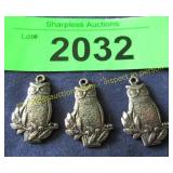 Three vintage advertising Owl coffe pendants