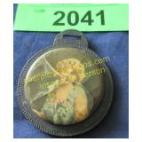 Antique victorian watch fob with lady