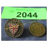 Vintage military service pin and trade token