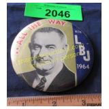 Large political buttons LBJ