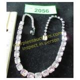 Vintage Weiss amethyst rhinestones necklace