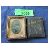 Civil War era tin type photo in case