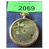 Antique pocket watch works in gold fill case