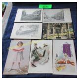 Collection of antique postcards