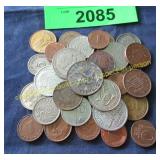Bag of foreign coins