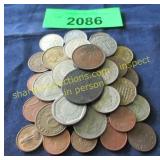 Bag of foreign coins