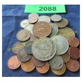 Bag of foreign coins