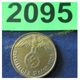 1938  German coin with swastika