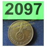 1940 German coin with swastika