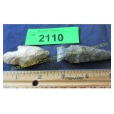 Two Native American Indian artifact arrowheads