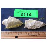 Two Native American Indian artifact arrowheads