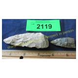 Two Native American Indian artifact arrowheads