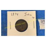 1874 Indian penny