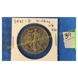 1941-D walking liberty fifty cent piece