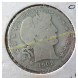 1903 O Barber half dollar