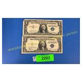 1937 & 1957 silver certificate dollars QTY 2
